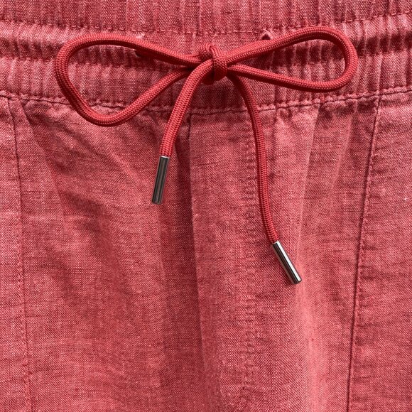 [SOLD on eBay] Athleta Linen Red Tapered Athleisure Joggers Petite 14 - Picture 5 of 8